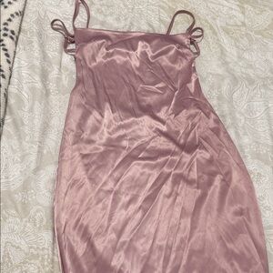 Elegant Pink Satin Dress